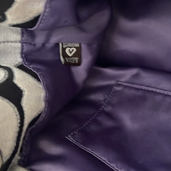 Coach Poppy Drawstring Crossbody bucket LUREX Shimmer Bag in Black & Silver EUC - Picture 8 of 9